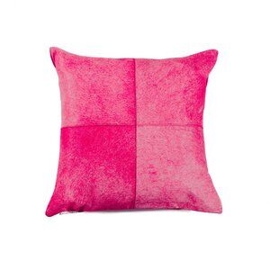 Natural Home Decor Torino Cowhide Pillow | 1-Piece | Fuchsia | 18"x18"